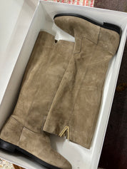 Stivale V camoscio beige